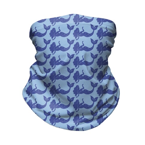 Blue Mermaid Pattern Neck Gaiter