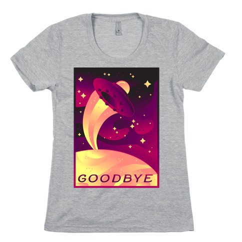 Goodbye Earth Travel Poster Womens T-Shirt