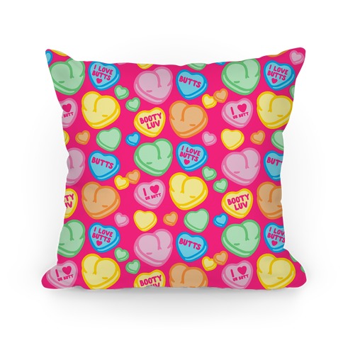 Candy Heart Butts Pillow