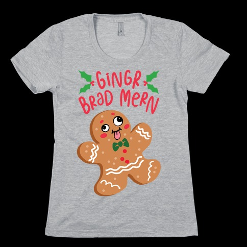 Gingr Brad Mern Derpy Gingerbread Man Womens T-Shirt