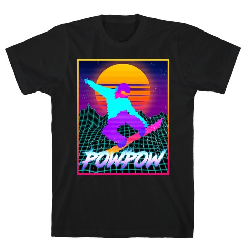 POWPOW Synthwave Snowboarder T-Shirt