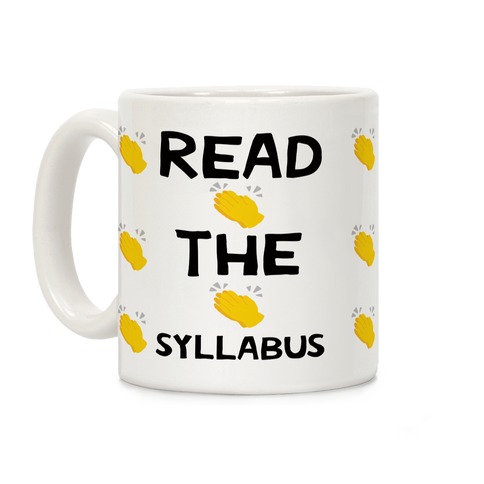 Read The Syllabus Clap Emoji Coffee Mug