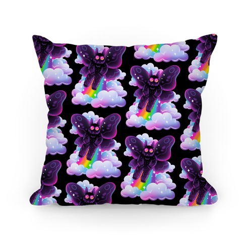 90s Neon Rainbow Mothman Pillow