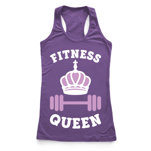 Fitness Queen (White) - Racerback Tank - HUMAN