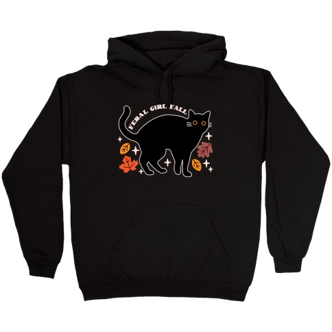 Feral Girl Fall Black Cat Hooded Sweatshirt