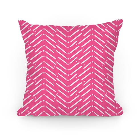 Pink Tribal Doodle Pattern Pillow