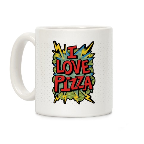 I Love Pizza Pop Art Coffee Mug