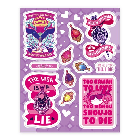 Magic Girl Till I Die Stickers and Decal Sheet