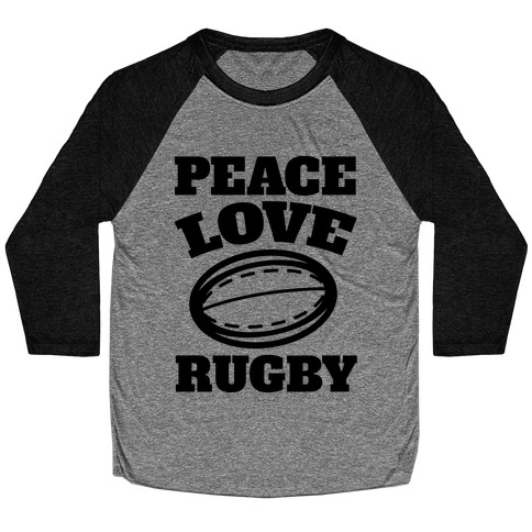 Peace Love Rugby Baseball Tee