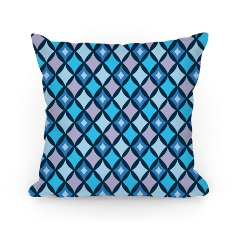 Diamond Pattern Pillow (Blue) Pillow