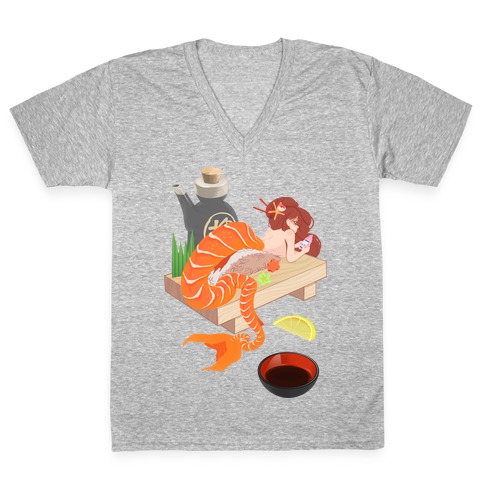 Mermaid Sushi V-Neck Tee Shirt