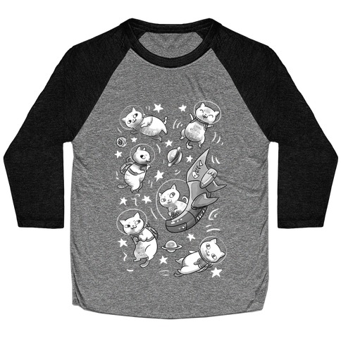Cats In Space Baseball Tee