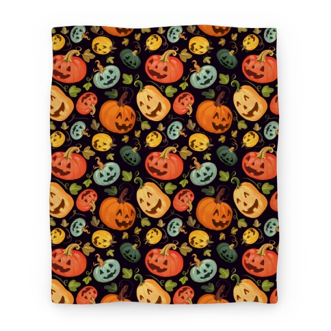 Happy Autumn Pumpkin Pattern Blankets | LookHUMAN