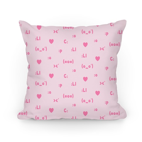 Emoji Pink Pattern Pillow