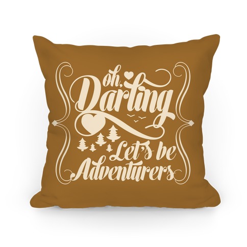 Oh Darling, Let's Be Adventurers Pillow (Yellow Ochre) Pillow