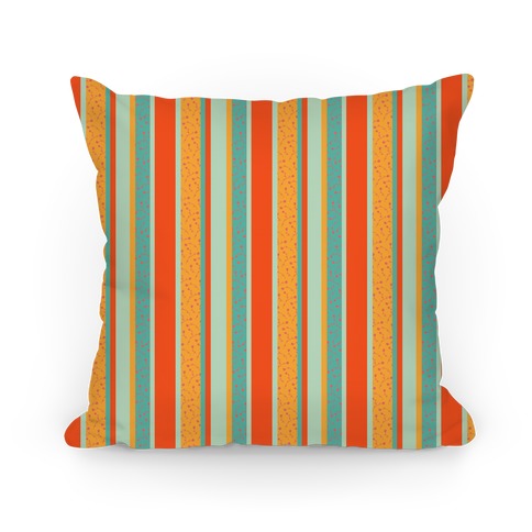 Spring Floral Stripes (Orange and Green) Pillow