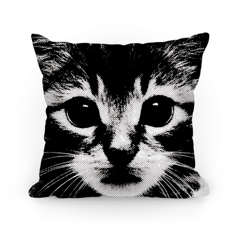 Cat Face (black) Pillow