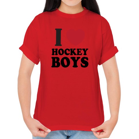 Threadrock Boys Hockey Player Typography Design Youth L/S T-shirt Ice Sports 