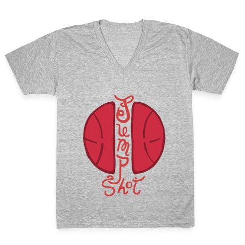 Basketball Jump Shot V-Neck Tee Shirt