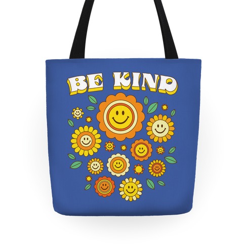 Be Kind Flower Power Smileys Tote
