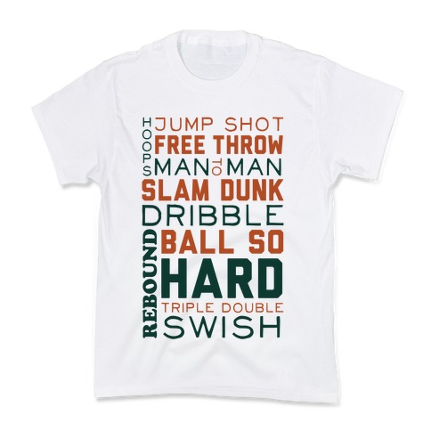 Basketball Typographic (Green and Orange) Kids T-Shirt