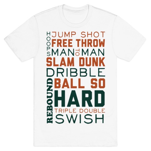 Basketball Typographic (Green and Orange) T-Shirt
