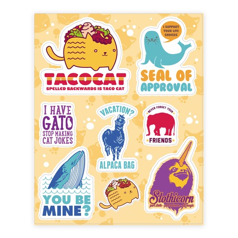 Animal Pun  Stickers and Decal Sheet