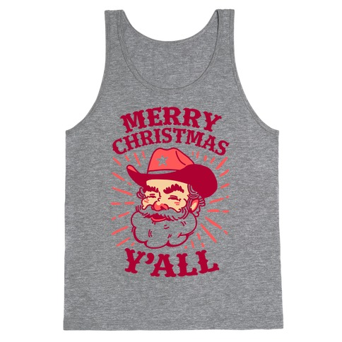 Merry Christmas Y'all Santa Claus Tank Top