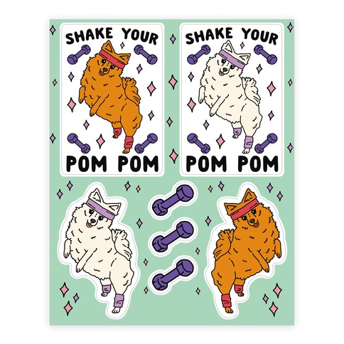 Shake Your Pom Pom Stickers and Decal Sheet