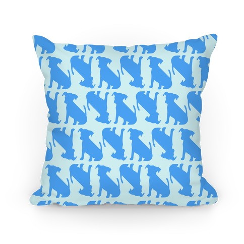 Blue Puppy Pattern Pillow