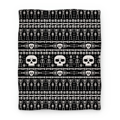 Ugly Skeleton Sweater Pattern Blanket