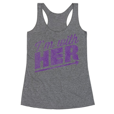 I'm With Her Purple Racerback Tank Top
