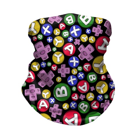 Video Game Controller Buttons Pattern Neck Gaiter