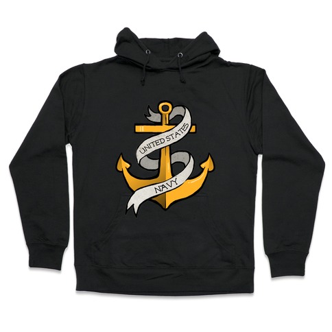 Navy Anchor Hooded Sweatshirt