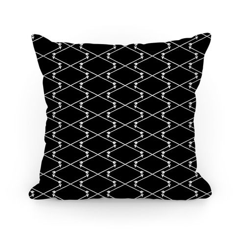 Black and White Hipster Bow Arrow Crisscross Pattern Pillow
