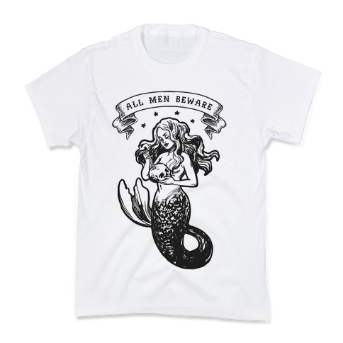 All Men Beware Vintage Mermaid Kids T-Shirt