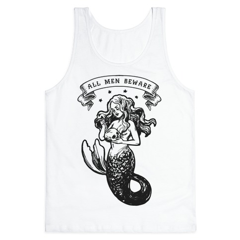 All Men Beware Vintage Mermaid Tank Top