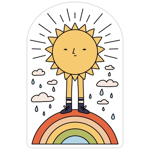 Solar Power Rainbow Die Cut Sticker