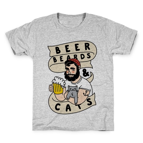 Beer, Beards and Cats Kids T-Shirt
