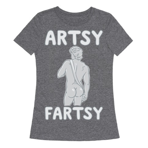 Artsy Fartsy White Print Womens T-Shirt
