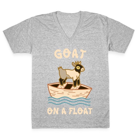 Goat On A Float V-Neck Tee Shirt
