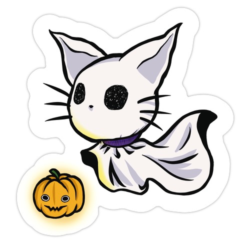 Ghost Cat Die Cut Sticker