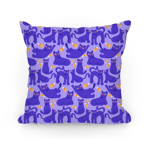Cats And Candy Corn Pattern Pillow