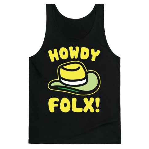 Howdy Folx White Print Tank Top