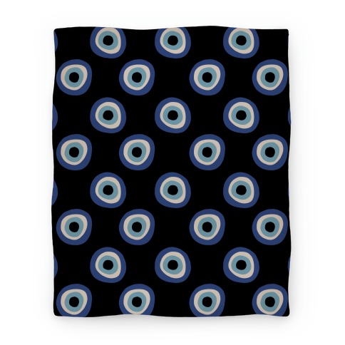 Evil Eye Pattern Black Blanket