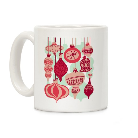 Red Holiday Ornament Pattern Coffee Mug