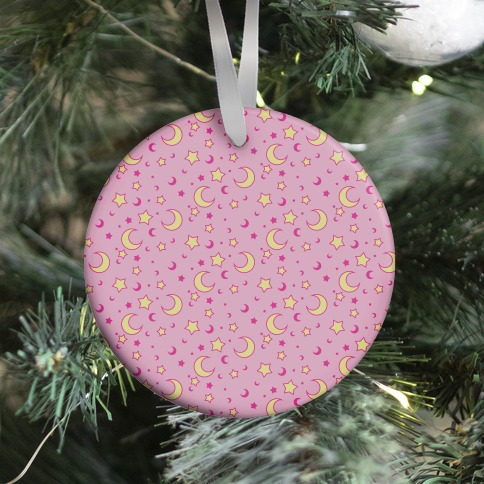 Dreamy Pastel Moon And Stars Ornament