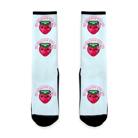 I'll Strawbeat Your Ass Strawberry Sock