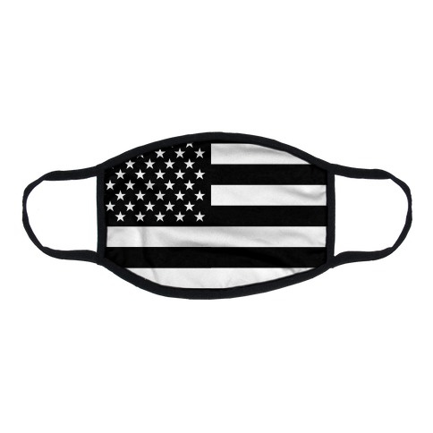Black and White American Flag Flat Face Mask