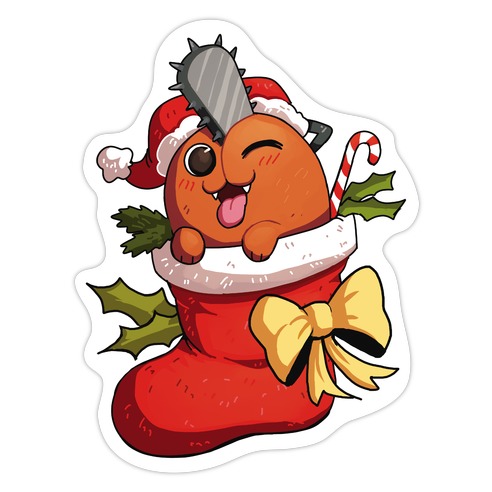 All I Want For Christmas Is Pochita Die Cut Sticker